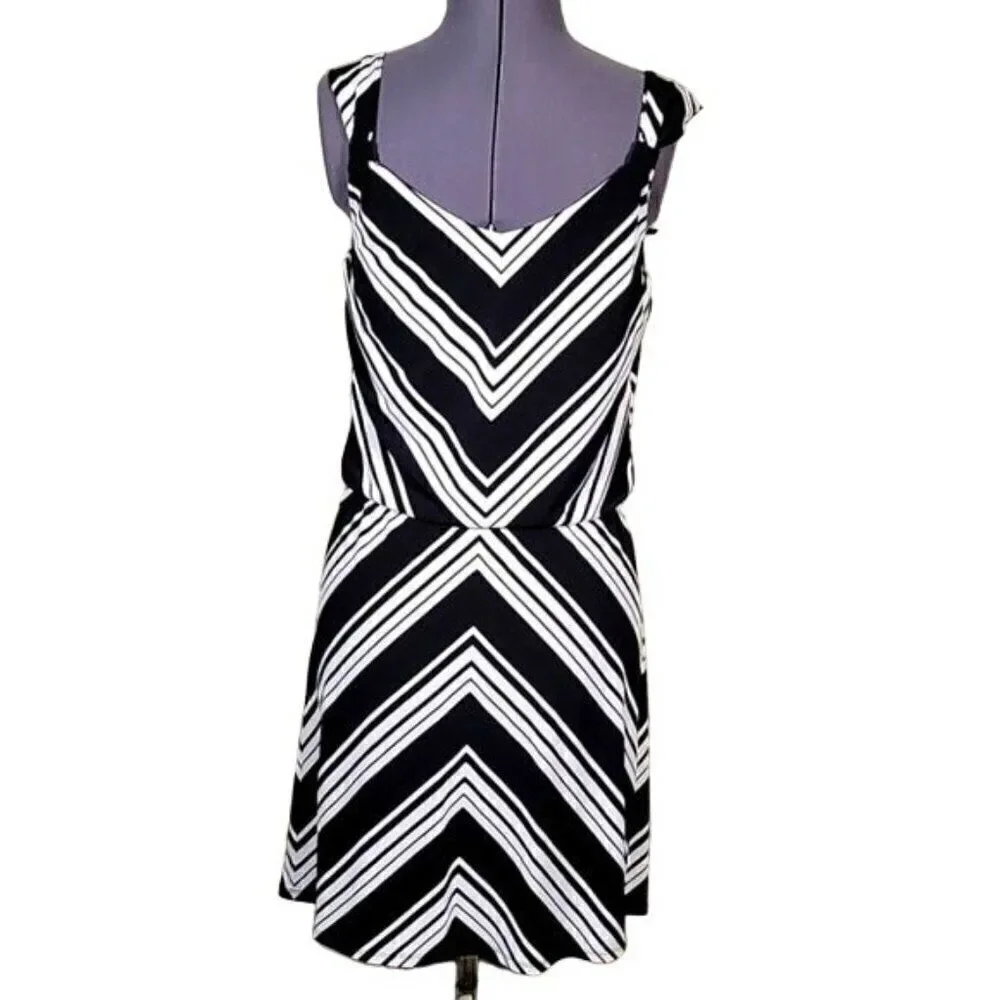WHBM Chevron Striped Dress Sz S